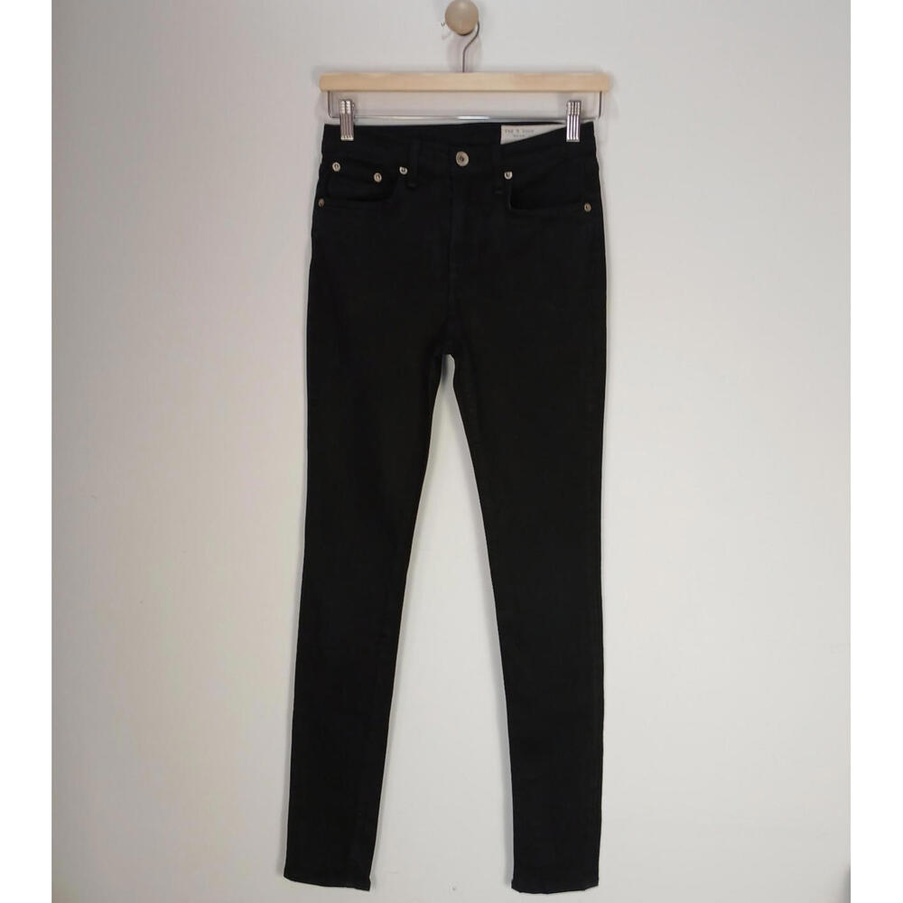 rag & bone High Rise Skinny Jeans Black Tencel Blend 25